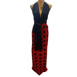 NWT Women’s Coveted Clothing Black & Red Quatrefoil Convertible Dress